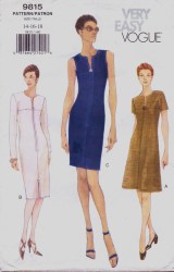 9815 EZ VOG YOKE DRESS LENGTHS SLVS OR NOT PATTERN 8-12, 14-18